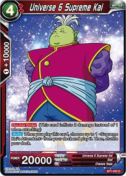 Universe 6 Supreme Kai BT1-022 card from Galactic Battle
