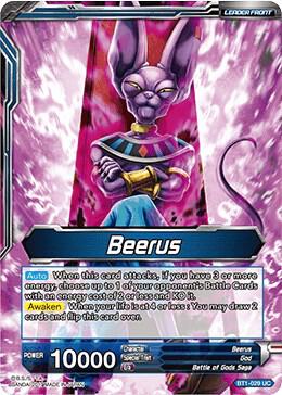 Beerus // Beerus, God of Destruction BT1-029 card from Galactic Battle