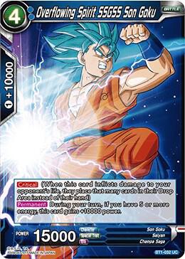 Overflowing Spirit SSGSS Son Goku BT1-032 card from Galactic Battle
