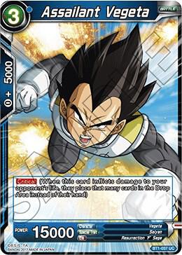 Assailant Vegeta BT1-037 card from Galactic Battle