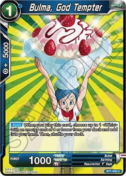 Bulma, God Tempter BT1-040 card from Galactic Battle