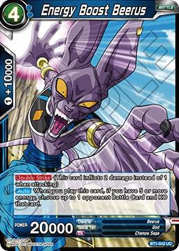Energy Boost Beerus BT1-042 card from Galactic Battle