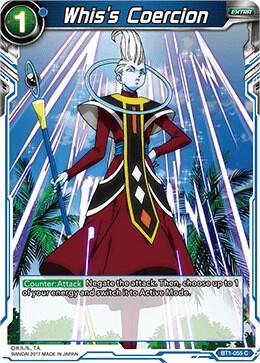 Whis's Coercion BT1-055 card from Galactic Battle