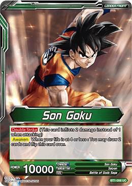 Son Goku // Super Saiyan God Son Goku BT1-056 card from Galactic Battle