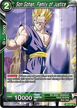 Son Gohan, Family of Justice BT1-062 card from Galactic Battle