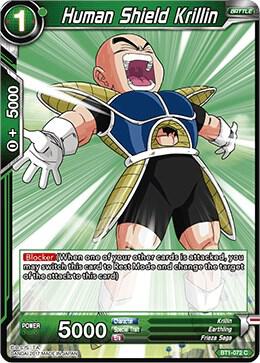 Human Shield Krillin BT1-072 card from Galactic Battle