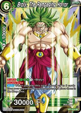 Broly, The Rampaging Horror BT1-073 card from Galactic Battle