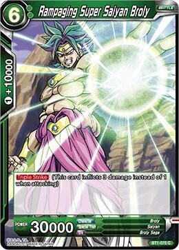Rampaging Super Saiyan Broly BT1-075 card from Galactic Battle