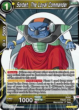 Sorbet, The Loyal Commander BT1-092 card from Galactic Battle
