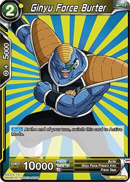 Ginyu Force Burter BT1-097 card from Galactic Battle