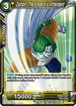 Zarbon, The Emperor's Attendant (2017) BT1-101 card from Galactic Battle