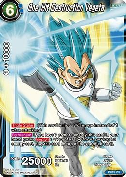 One-Hit Destruction Vegeta P-001 card from Promotion Cards