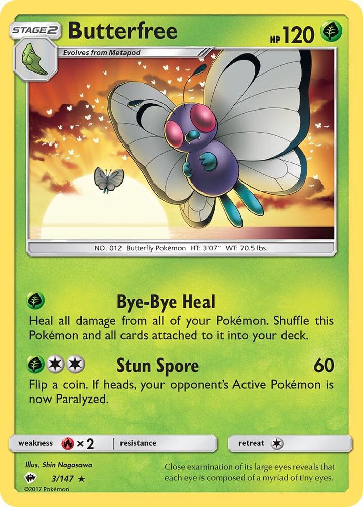 Butterfree 3/147 card from SM - Burning Shadows