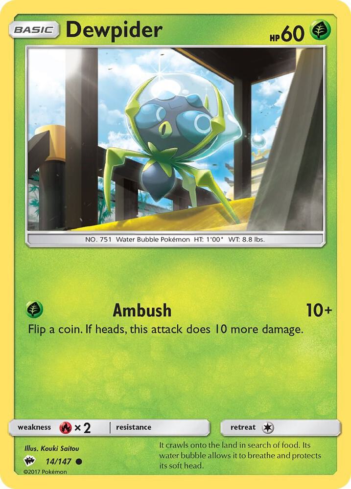 Dewpider 14/147 card from SM - Burning Shadows