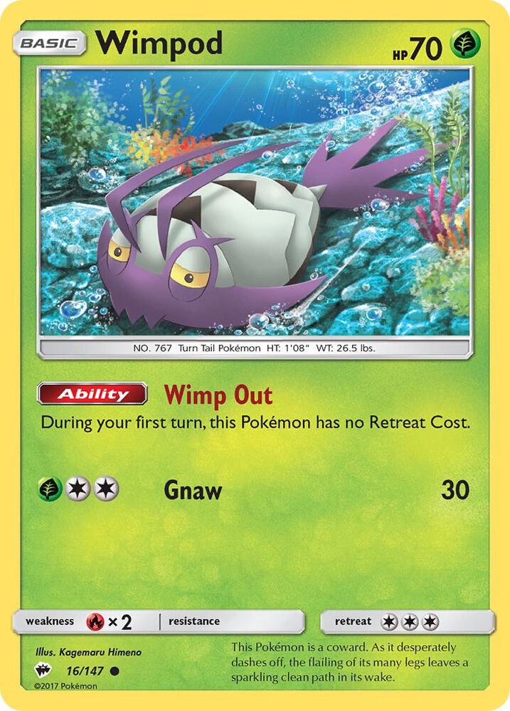 Wimpod 16/147 card from SM - Burning Shadows