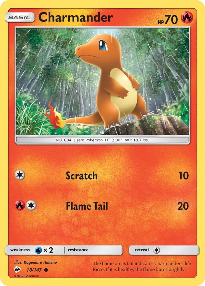 Charmander 18/147 card from SM - Burning Shadows