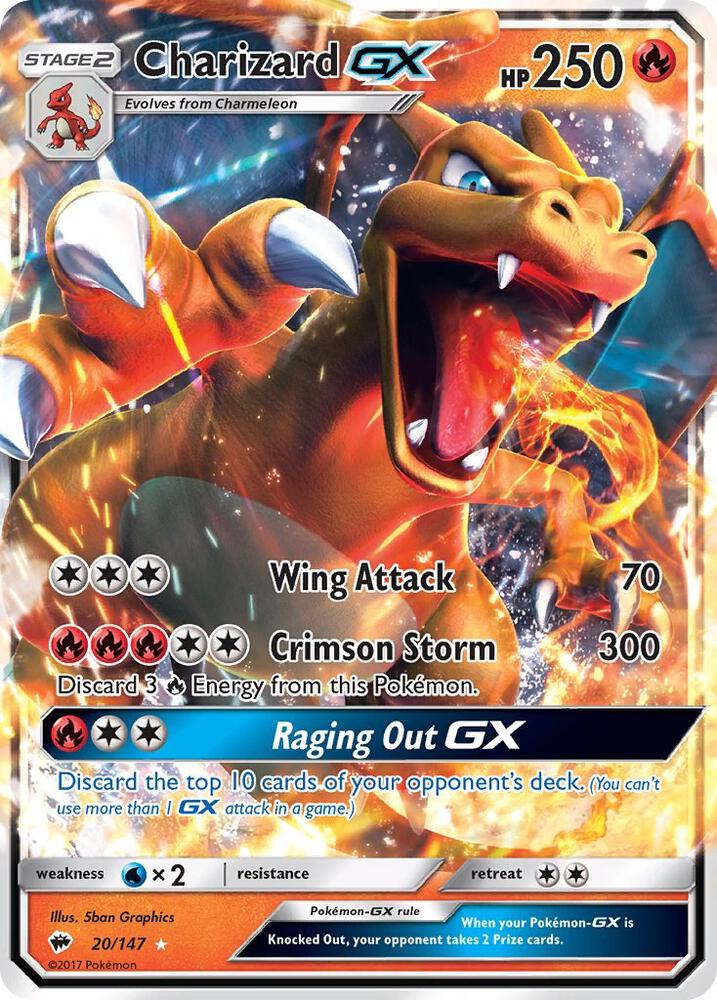 Charizard GX 20/147 card from SM - Burning Shadows