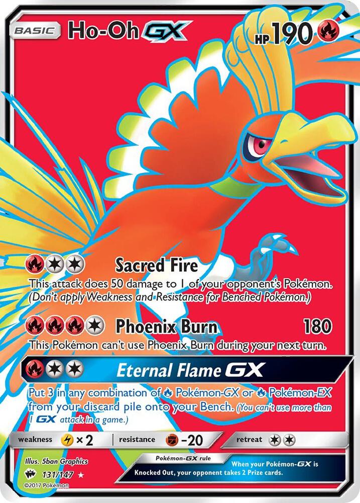 Ho-Oh GX (Full Art) 131/147 card from SM - Burning Shadows