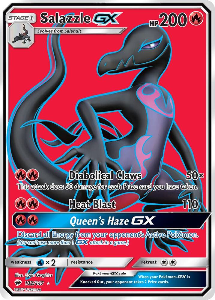 Salazzle GX (Full Art) 132/147 card from SM - Burning Shadows
