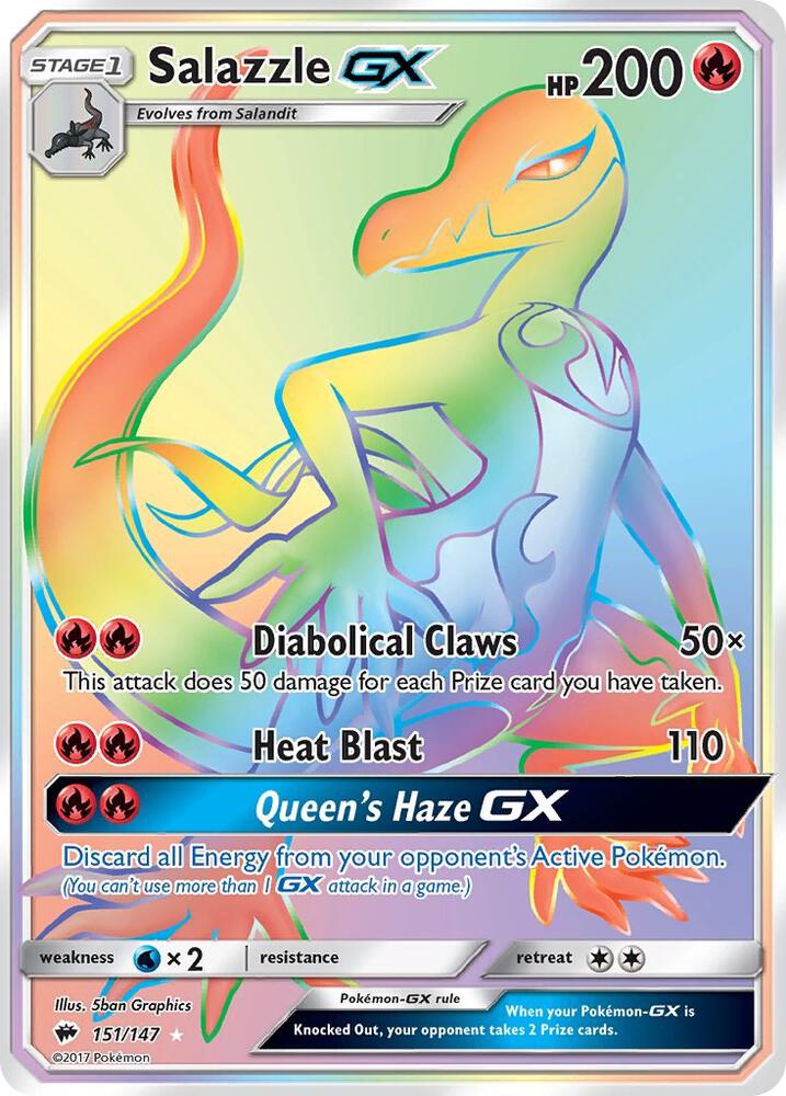 Salazzle GX (Secret) 151/147 card from SM - Burning Shadows