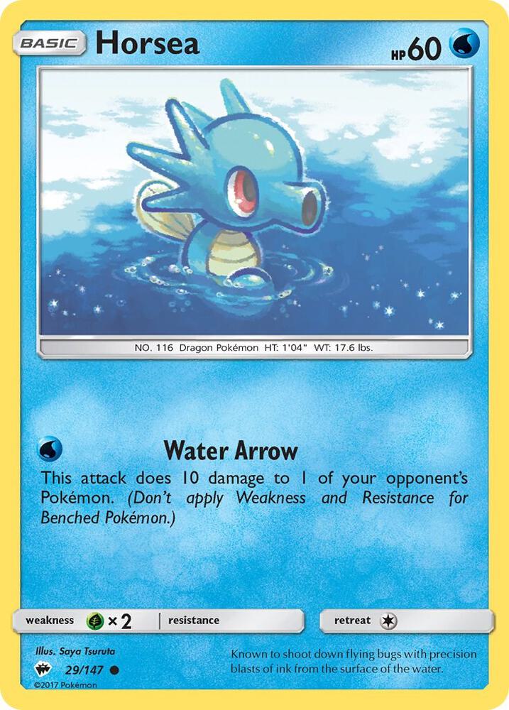 Horsea 29/147 card from SM - Burning Shadows