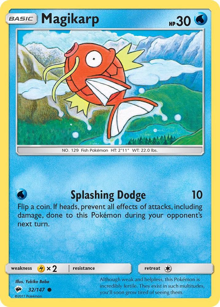 Magikarp 32/147 card from SM - Burning Shadows