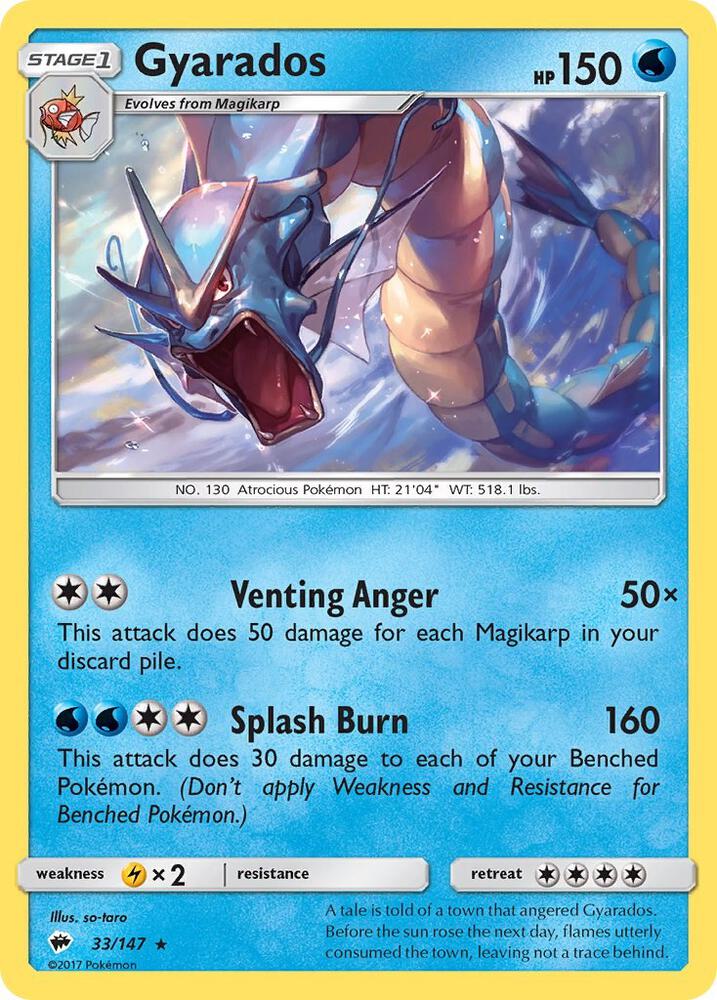 Gyarados 33/147 card from SM - Burning Shadows