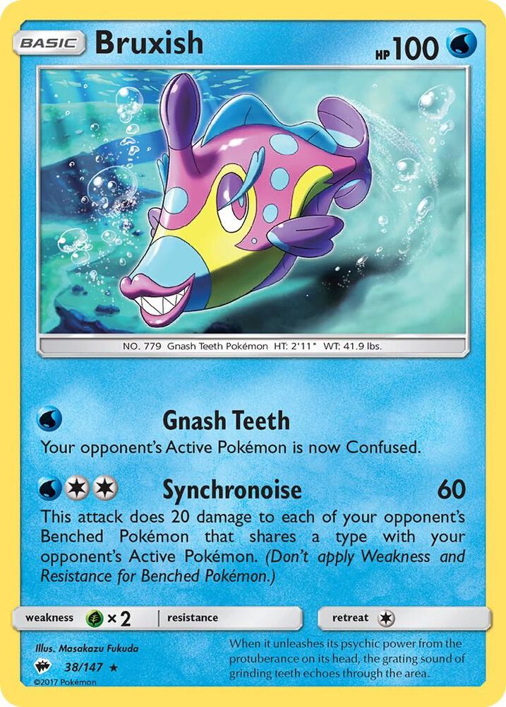 Bruxish 38/147 card from SM - Burning Shadows