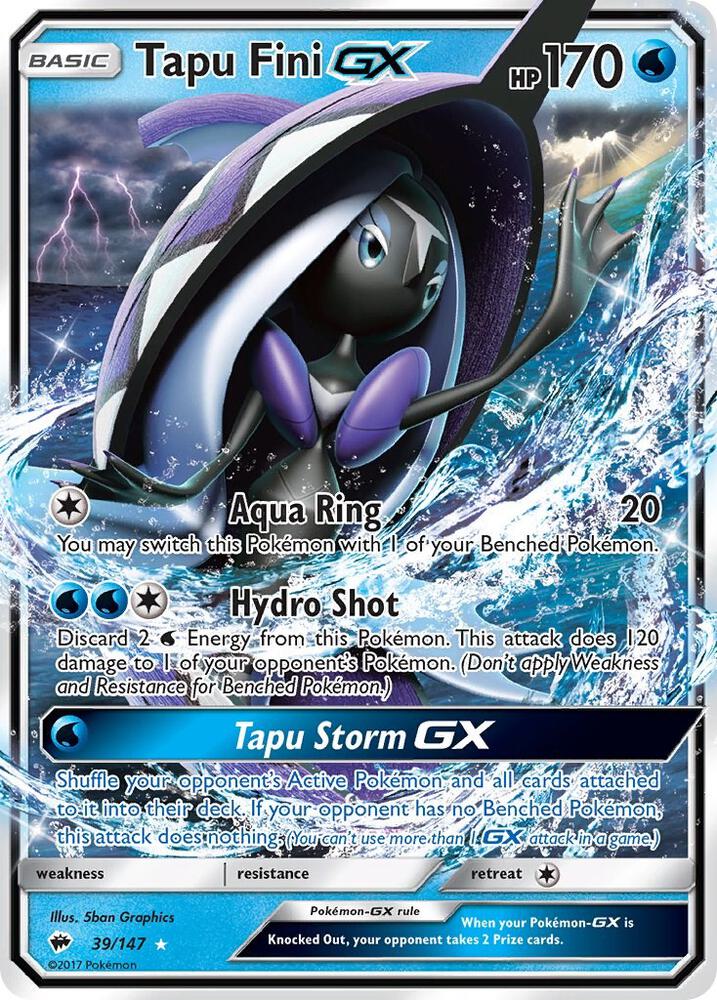 Tapu Fini GX 39/147 card from SM - Burning Shadows