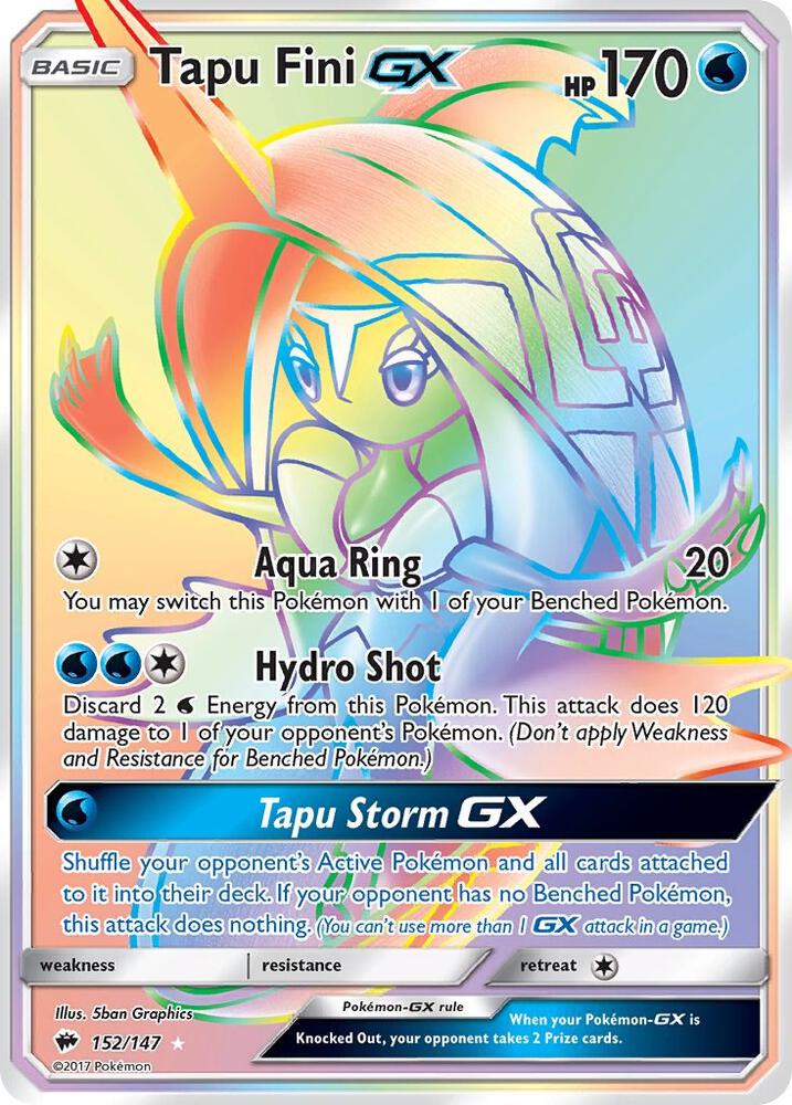 Tapu Fini GX (Secret) 152/147 card from SM - Burning Shadows