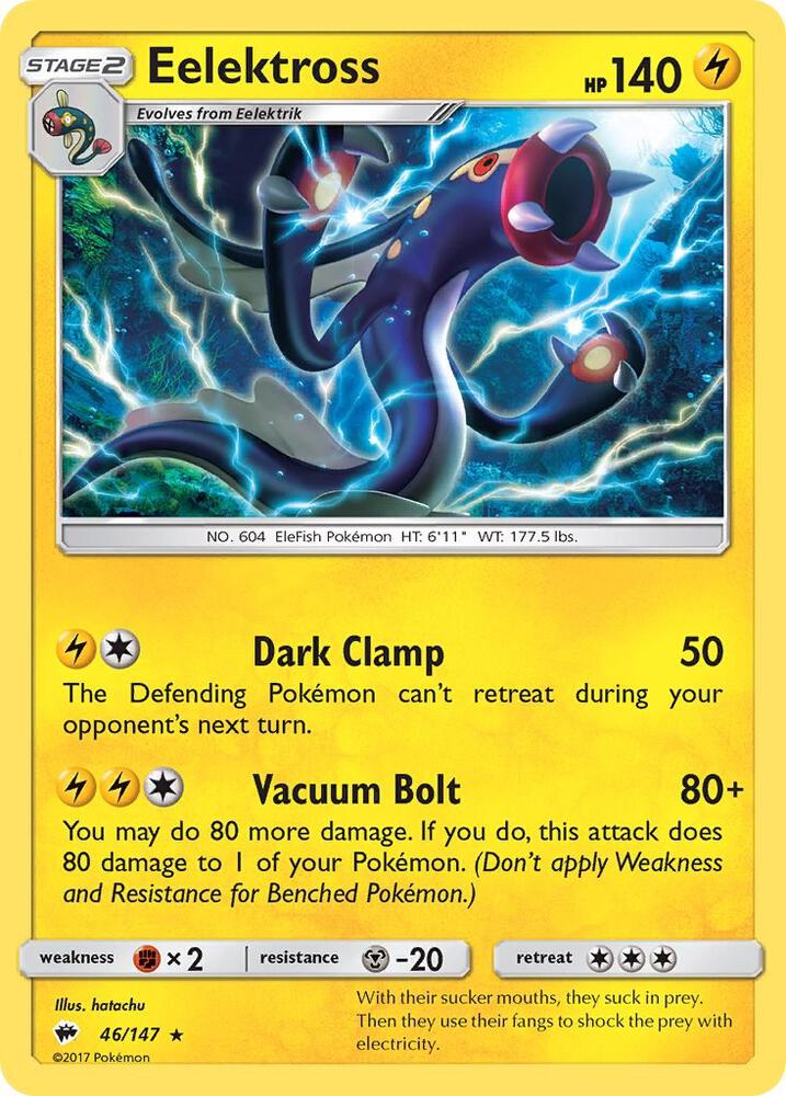 Eelektross 46/147 card from SM - Burning Shadows