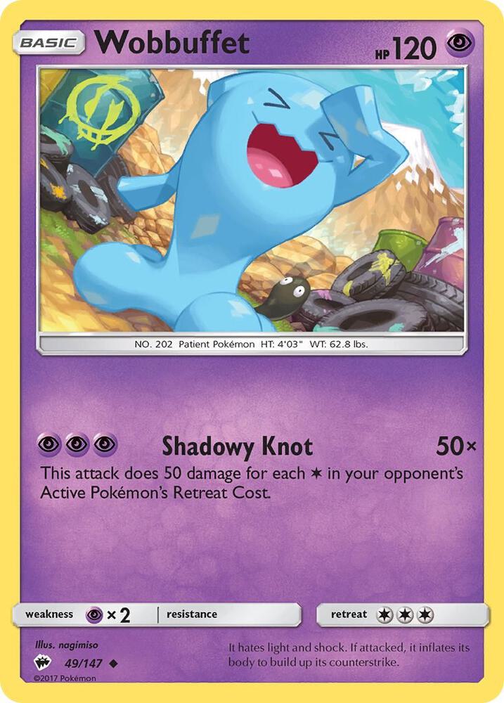 Wobbuffet 49/147 card from SM - Burning Shadows