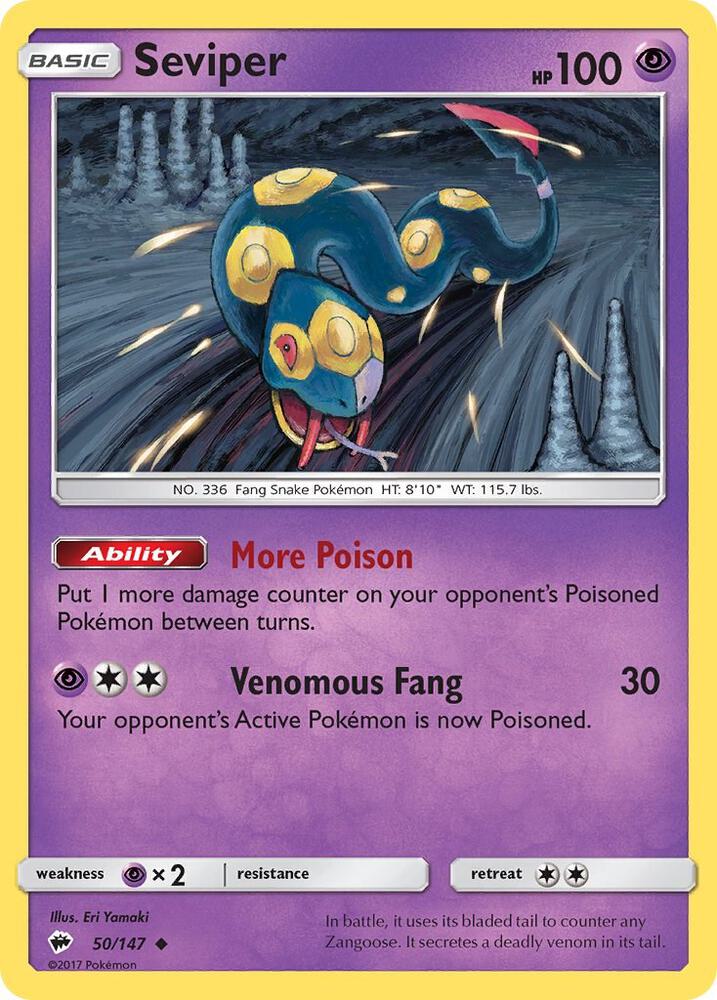 Seviper 50/147 card from SM - Burning Shadows