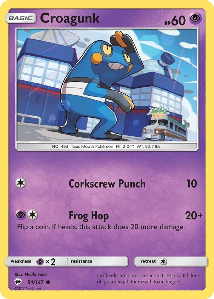 Croagunk 54/147 card from SM - Burning Shadows