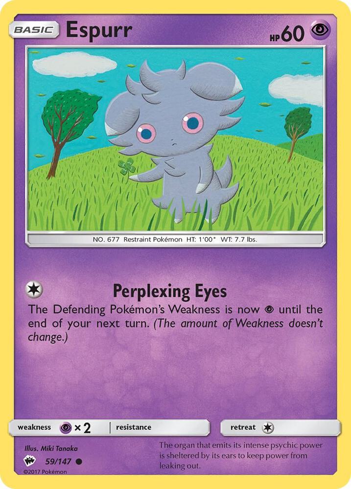 Espurr 59/147 card from SM - Burning Shadows