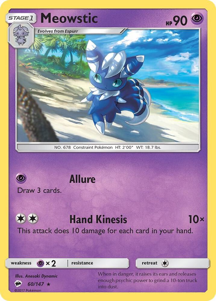 Meowstic 60/147 card from SM - Burning Shadows