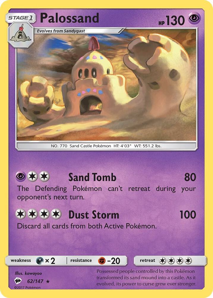 Palossand 62/147 card from SM - Burning Shadows