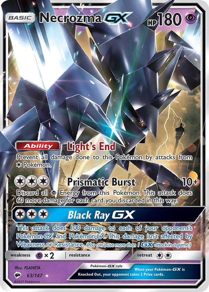 Necrozma GX 63/147 card from SM - Burning Shadows