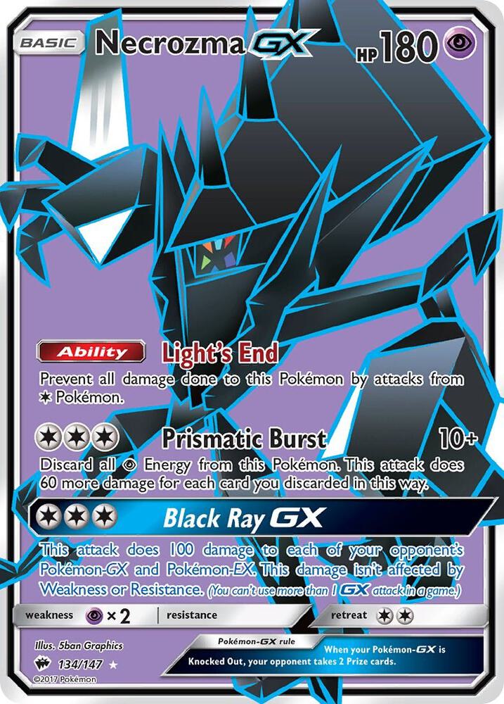 Necrozma GX (Full Art) 134/147 card from SM - Burning Shadows