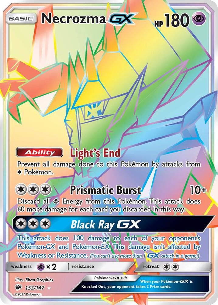 Necrozma GX (Secret) 153/147 card from SM - Burning Shadows