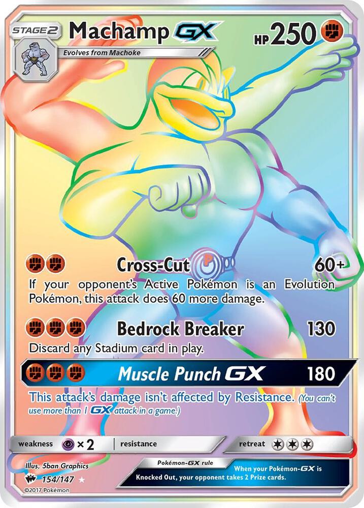 Machamp GX (Secret) 154/147 card from SM - Burning Shadows