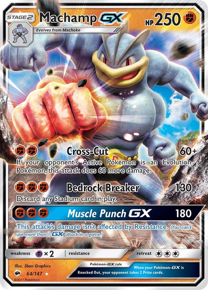 Machamp GX 64/147 card from SM - Burning Shadows