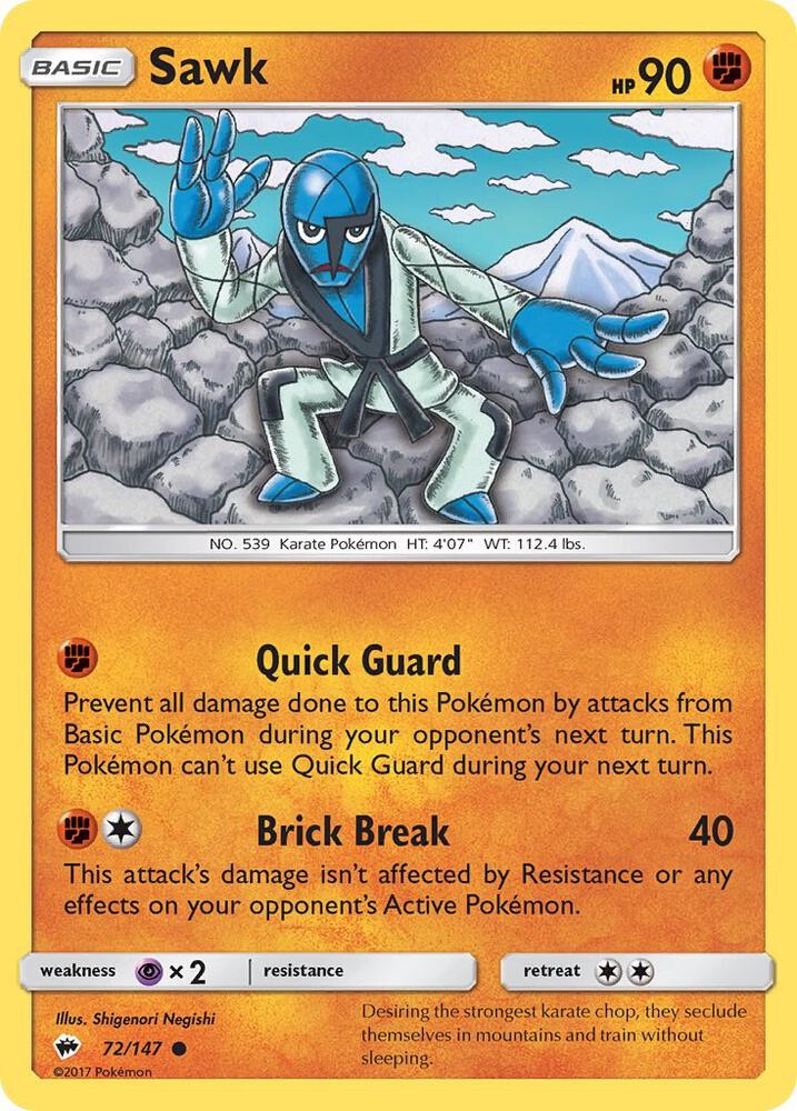 Sawk 72/147 card from SM - Burning Shadows