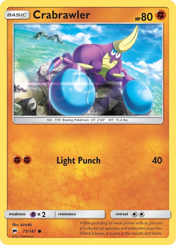 Crabrawler 73/147 card from SM - Burning Shadows