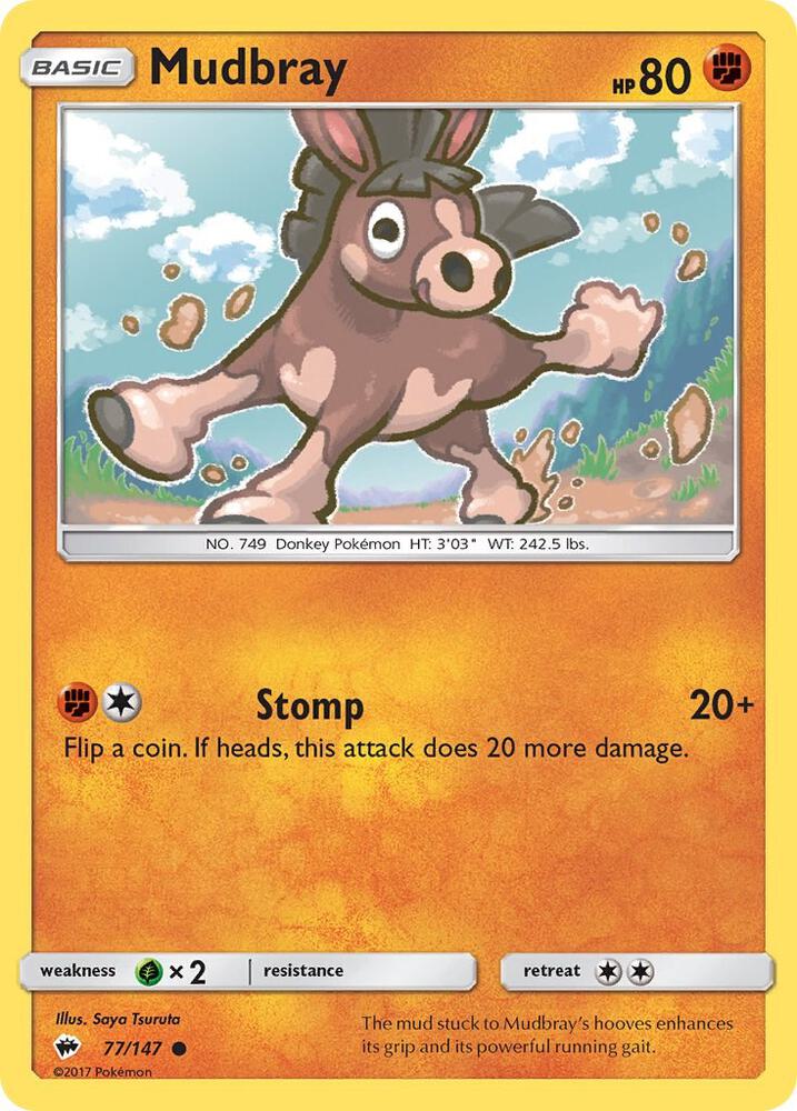 Mudbray 77/147 card from SM - Burning Shadows