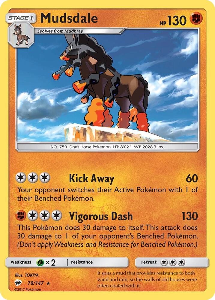Mudsdale 78/147 card from SM - Burning Shadows