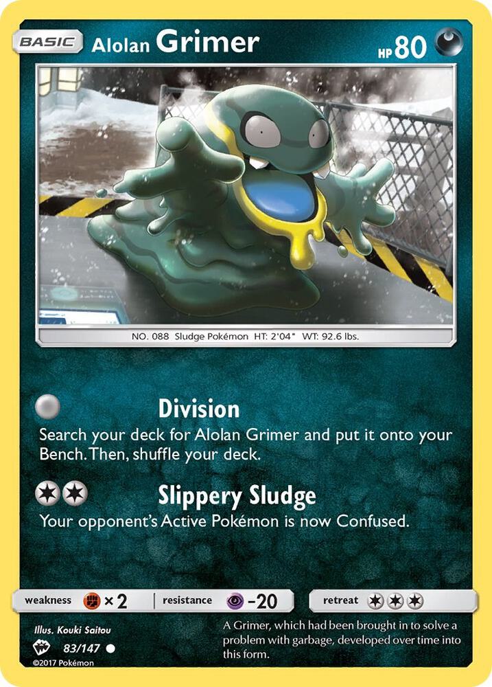 Alolan Grimer 83/147 card from SM - Burning Shadows