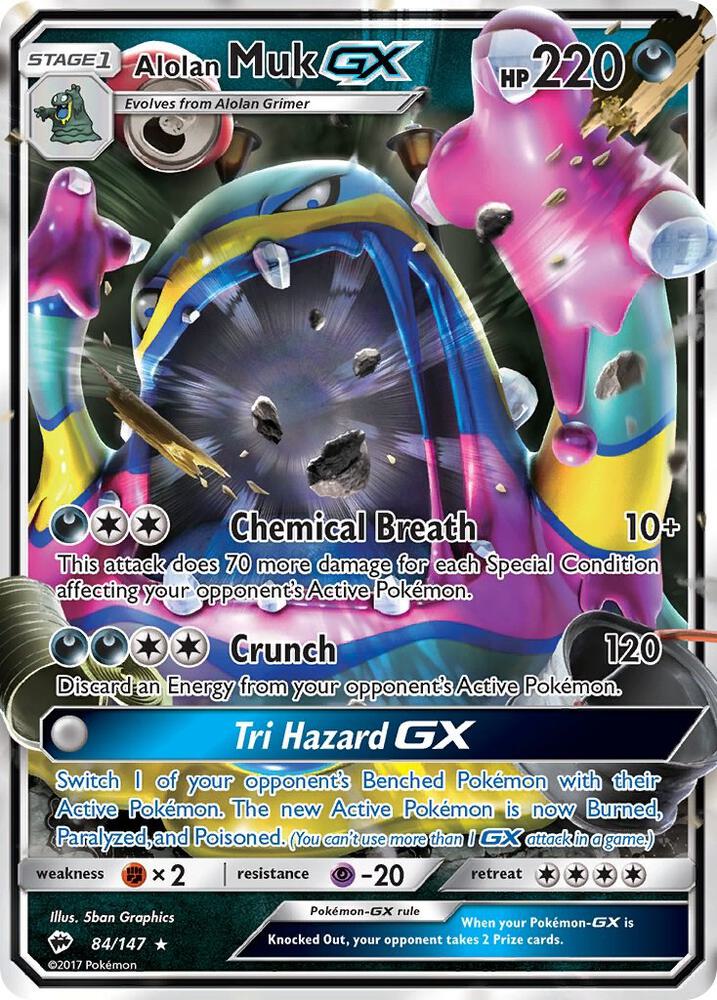 Alolan Muk GX 84/147 card from SM - Burning Shadows