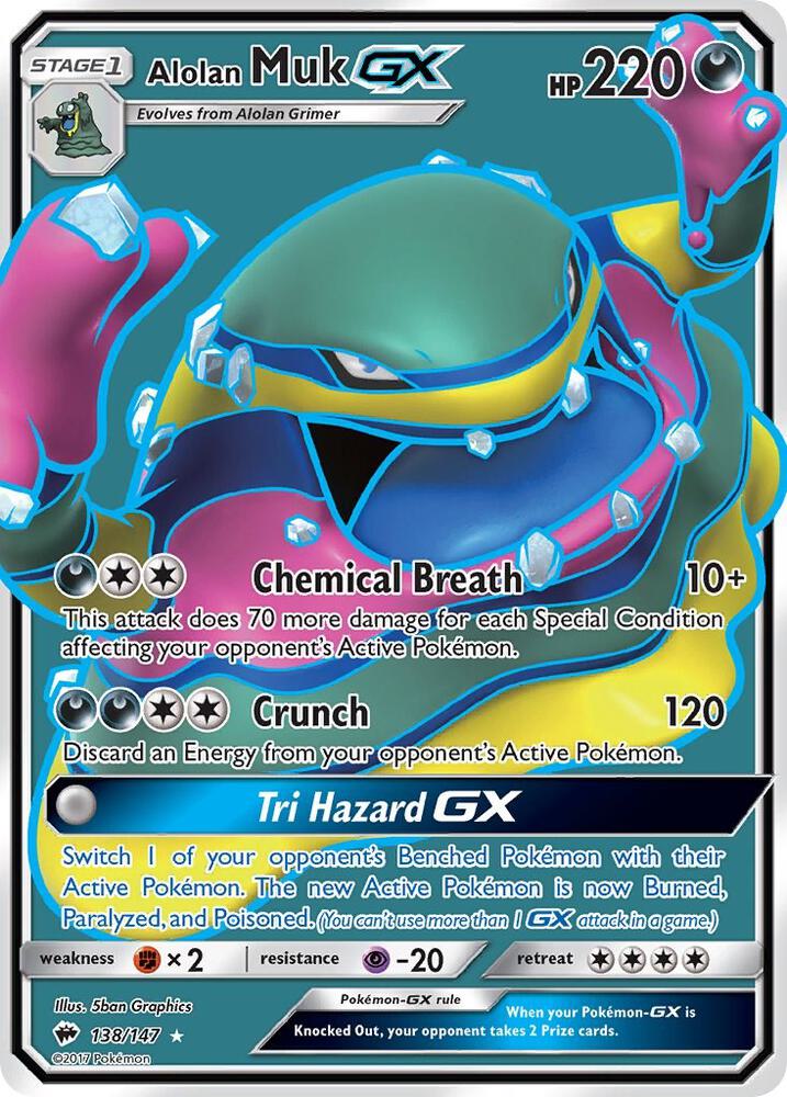 Alolan Muk GX (Full Art) 138/147 card from SM - Burning Shadows