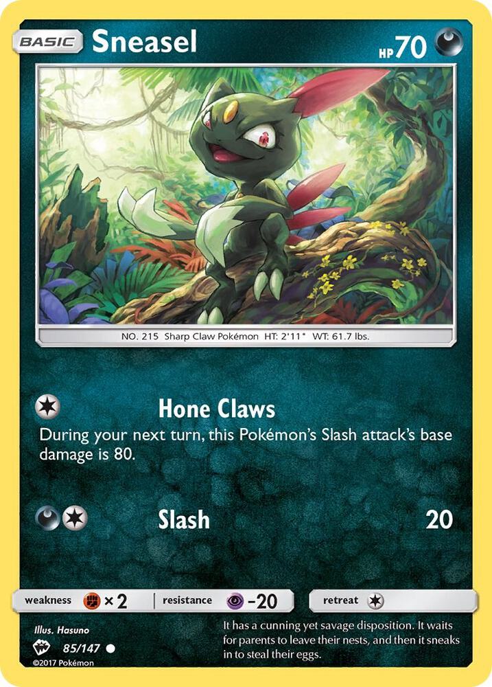 Sneasel 85/147 card from SM - Burning Shadows